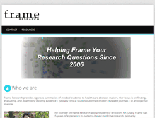 Tablet Screenshot of frameresearch.com